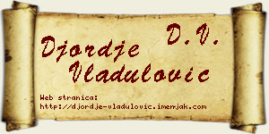 Đorđe Vladulović vizit kartica